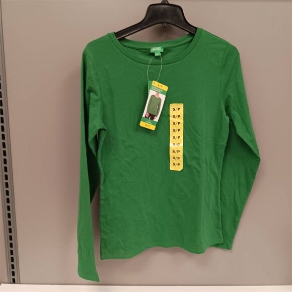 Benetton Green Long Sleeve Shirt Women’s Small NWT Stretch Cotton Casual Top - Picture 1 of 5